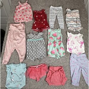 Baby Girl 6–12M Clothes Lot – Rompers Shorts Tops Pants‎ Summer Bundle